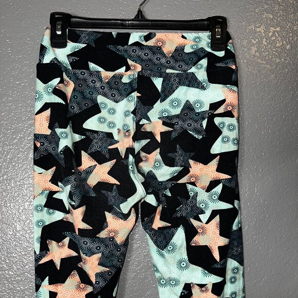 Kids Star Print Leggings One Size Soft Stretch Vibrant Pattern - Picture 5 of 7
